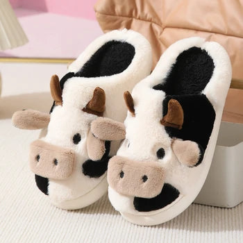 Buttercup & Biscuit Stitched Cow Slippers